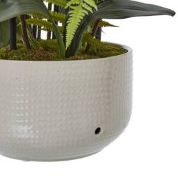 Lemon Pavilion Furniture and Decor Large Orchid in Pot - Plastic/Ceramic - L60 x W65 x H76 cm - White - thumbnail 4