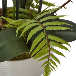 Lemon Pavilion Furniture and Decor Large Orchid in Pot - Plastic/Ceramic - L60 x W65 x H76 cm - White - thumbnail 7