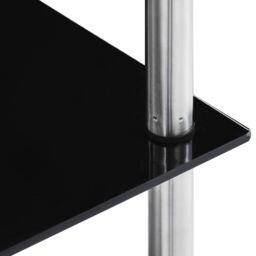 Berkfield Home 6-Tier Shelf Black 40x40x160 cm Tempered Glass - Size: 40 x 40 x 160 cm - thumbnail 4