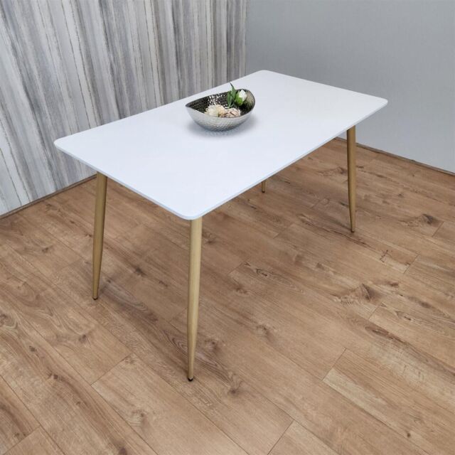 KOSY KOALA White Wood Rectangle Dining Table Kitchen Table Modern Wood Style Dinner Table Only - image 1