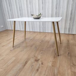 KOSY KOALA White Wood Rectangle Dining Table Kitchen Table Modern Wood Style Dinner Table Only - thumbnail 6