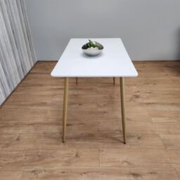 KOSY KOALA White Wood Rectangle Dining Table Kitchen Table Modern Wood Style Dinner Table Only - thumbnail 2