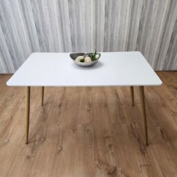 KOSY KOALA White Wood Rectangle Dining Table Kitchen Table Modern Wood Style Dinner Table Only - thumbnail 4