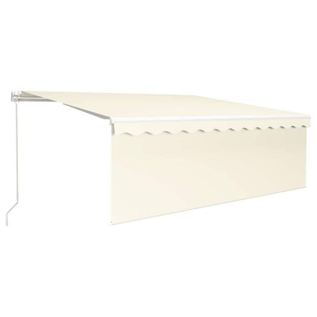 Berkfield Home Manual Retractable Awning with Blind 4x3m Cream in Beige - image 1