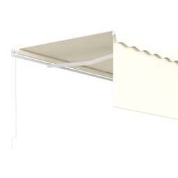 Berkfield Home Manual Retractable Awning with Blind 4x3m Cream in Beige - thumbnail 5