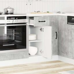 Berkfield Home Kitchen Base Cabinet Kalmar Concrete Grey Engineered Wood - thumbnail 3