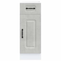 Berkfield Home Kitchen Base Cabinet Kalmar Concrete Grey Engineered Wood - thumbnail 4