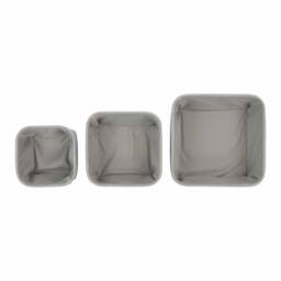 JVL Serena Square Storage Baskets - Set of 3 in Light Grey - thumbnail 4