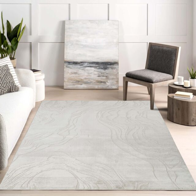 Desire Rugs Novu Modern Abstract Living Room Area Rug Metallic Sheen- Stream Beige - Size: 200 cm x 290 cm - image 1