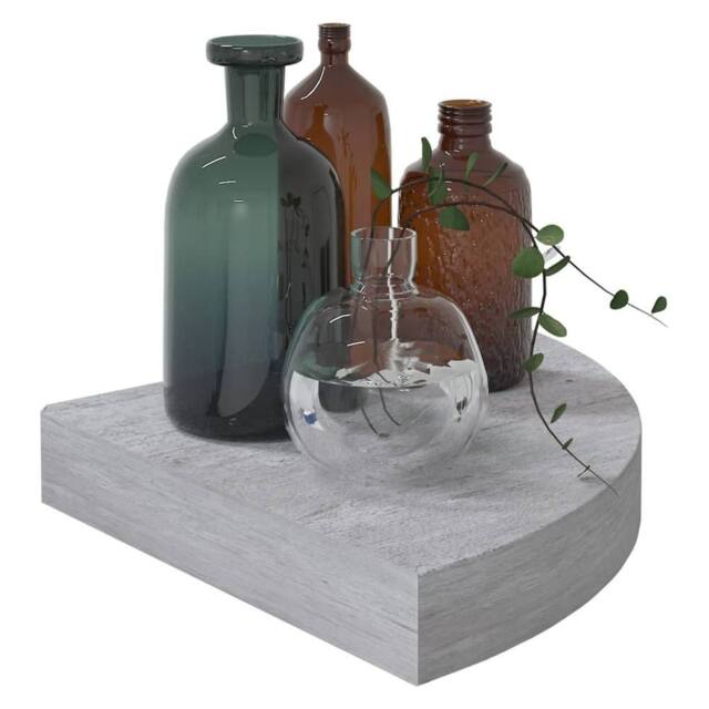 Berkfield Home Wall Corner Shelves 4 pcs Concrete Grey 25x25x3.8 cm MDF - image 1