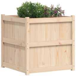 Berkfield Home Garden Planter 70x70x70 cm Solid Wood Pine in Brown - Size: 70 x 70 x 70 cm - thumbnail 4