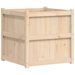 Berkfield Home Garden Planter 70x70x70 cm Solid Wood Pine in Brown - Size: 70 x 70 x 70 cm - thumbnail 2