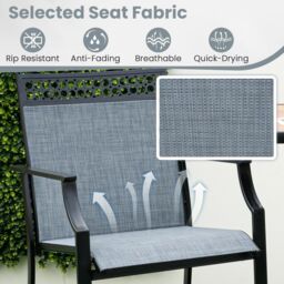 Costway Outdoor Patio Chair Set of 2 Home Patio Counter Height Chairs w/Footrest in Blue - thumbnail 6