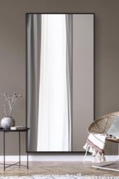 "MirrorOutlet Black Aluminium Edged Wall Mirror 79"" X 39"" (200CM X 100CM) - Size: 1 Pack" - thumbnail 2