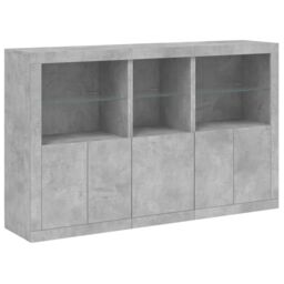 Berkfield Home Sideboard with LED Lights Concrete Grey 162x37x100 cm - Size: 162 x 37 x 100 cm - thumbnail 3