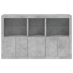 Berkfield Home Sideboard with LED Lights Concrete Grey 162x37x100 cm - Size: 162 x 37 x 100 cm - thumbnail 6