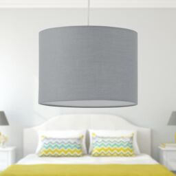 First Choice Lighting Grey Textured Cotton 25cm Pendant Lightshade - thumbnail 4