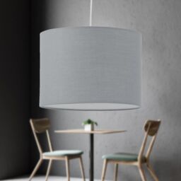 First Choice Lighting Grey Textured Cotton 25cm Pendant Lightshade - thumbnail 5