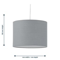 First Choice Lighting Grey Textured Cotton 25cm Pendant Lightshade - thumbnail 7