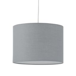 First Choice Lighting Grey Textured Cotton 25cm Pendant Lightshade