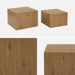 sweeek Set of 2 square wood effect nesting coffee tables in Beige - thumbnail 7