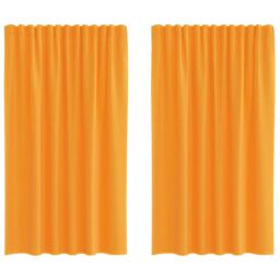 Berkfield Home Voile Curtains with Rod Pockets 2 pcs Orange - thumbnail 2