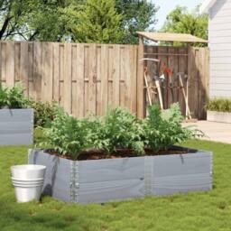 Berkfield Home Garden Planter Grey 150x100 cm Solid Wood Pine - thumbnail 2