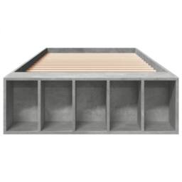 Berkfield Home Modern Bed Frame without Mattress Concrete Grey 75x190 cm Small Single - thumbnail 4