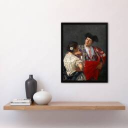Artery8 Mary Cassatt Framed Wall Art Offering The Panal To A Bullfighter in Grey - Size: A3 - thumbnail 2