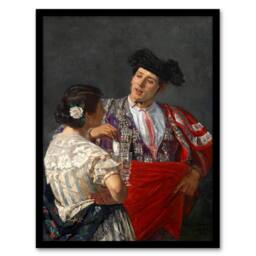 Artery8 Mary Cassatt Framed Wall Art Offering The Panal To A Bullfighter in Grey - Size: A3 - thumbnail 1