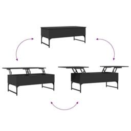 Berkfield Home Decorative Coffee Table Black 100x50x40 cm Engineered Wood & Metal - Size: 100 x 50 x 40 cm - thumbnail 8