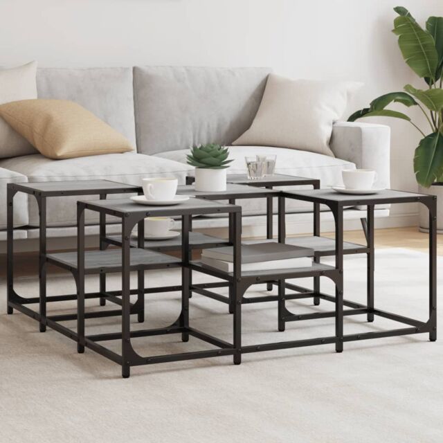 Berkfield Home Coffee Table Grey Sonoma 91x91x40 cm Engineered Wood - Size: 91 x 91 x 40 cm - image 1