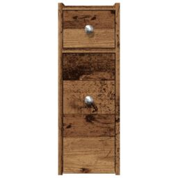 Berkfield Home Narrow Bathroom Cupboard with Wheels Old Wood Engineered Wood in Brown - thumbnail 4