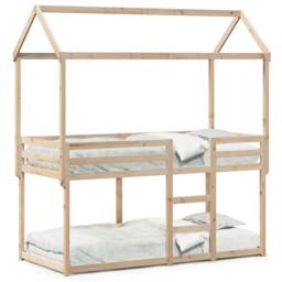 Berkfield Home Bunk Bed without Mattress 80x200 cm Solid Wood Pine in Light Brown - thumbnail 1