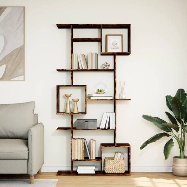 Berkfield Home Classic Book Cabinet Smoked Oak 92x29x188 cm Engineered Wood in Brown - Size: 92 x 29 x 188 cm - image 1