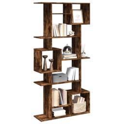 Berkfield Home Classic Book Cabinet Smoked Oak 92x29x188 cm Engineered Wood in Brown - Size: 92 x 29 x 188 cm - thumbnail 4