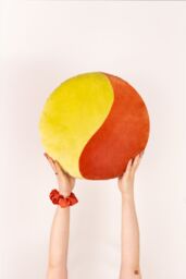 Heya Home Unity 100% Cotton Velvet Ready Filled Cushion in Orange - Size: 40 cm x 40 cm - thumbnail 5