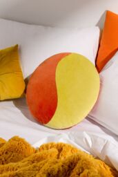 Heya Home Unity 100% Cotton Velvet Ready Filled Cushion in Orange - Size: 40 cm x 40 cm - thumbnail 4
