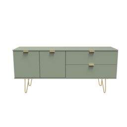 Ready Assembled 2 U Fuji 2 Drawer 2 Door Wide Sideboard (Ready Assembled) in Pale Green