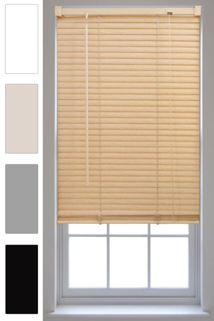 Furnished Venetian Window Blinds Trimmable 25mm PVC Slats in Natural - Size: 80 cm width x 210 cm drop - image 1