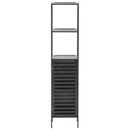 Wyld and Coco Black Bamboo Bathroom Shelving Unit 2 Open Shelves and Closed W32cm - thumbnail 5