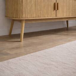 CALICOSY ERNEST TV Stand With 2 Sliding Doors, 120Cm Wide in Light Brown - thumbnail 3