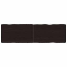 Berkfield Home Table Top Dark Grey 140x40x(2-4) cm Treated Solid Wood Live Edge in Dark Brown - thumbnail 2