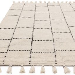 The Rug Shop UK Cream Handmade Wool Modern Geometric Kilim Easy To Clean Area Rug - Size: 200 cm x 290 cm - thumbnail 3