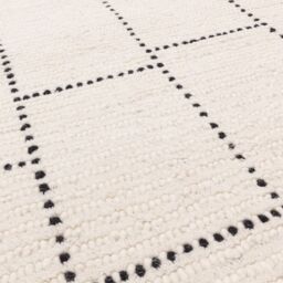 The Rug Shop UK Cream Handmade Wool Modern Geometric Kilim Easy To Clean Area Rug - Size: 200 cm x 290 cm - thumbnail 2