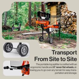Superhandy Powerful 16-Ton Corded Log Splitter with 1500W Motor in Orange - thumbnail 7