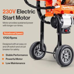 Superhandy Powerful 16-Ton Corded Log Splitter with 1500W Motor in Orange - thumbnail 2
