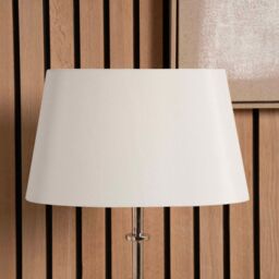 Ruma White Oval Poly Silk Tapered Lamp Shade For Floor Lamps in Beige - Size: 16 inches
