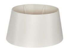 Ruma White Oval Poly Silk Tapered Lamp Shade For Floor Lamps in Beige - Size: 16 inches - thumbnail 4