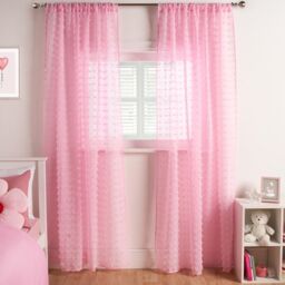 Textured Voile Net Curtains Pair 2 Window Panels Slot Top Set - thumbnail 1